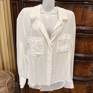 Cloth & Stone Cream Button-Down Shirt